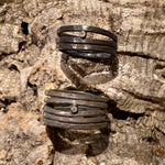 Cooper Barrel Diamond and  Sterling Silver Rings