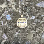 Wanderer Sapphires and Sterling Silver Square Pendant Necklace