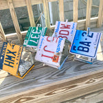 Upcycled License Plate Bird Feeders