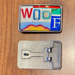 Woof Upcycled License Plate Belt Buckle
