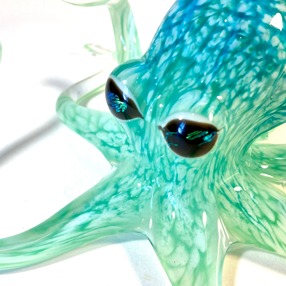 Aqua Blown Glass Octopus