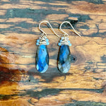 Faceted Labradorite with Chalcedony Accents Earrings