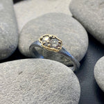 Winter Pond Diamonds and 18K Gold Sterling Silver Ring