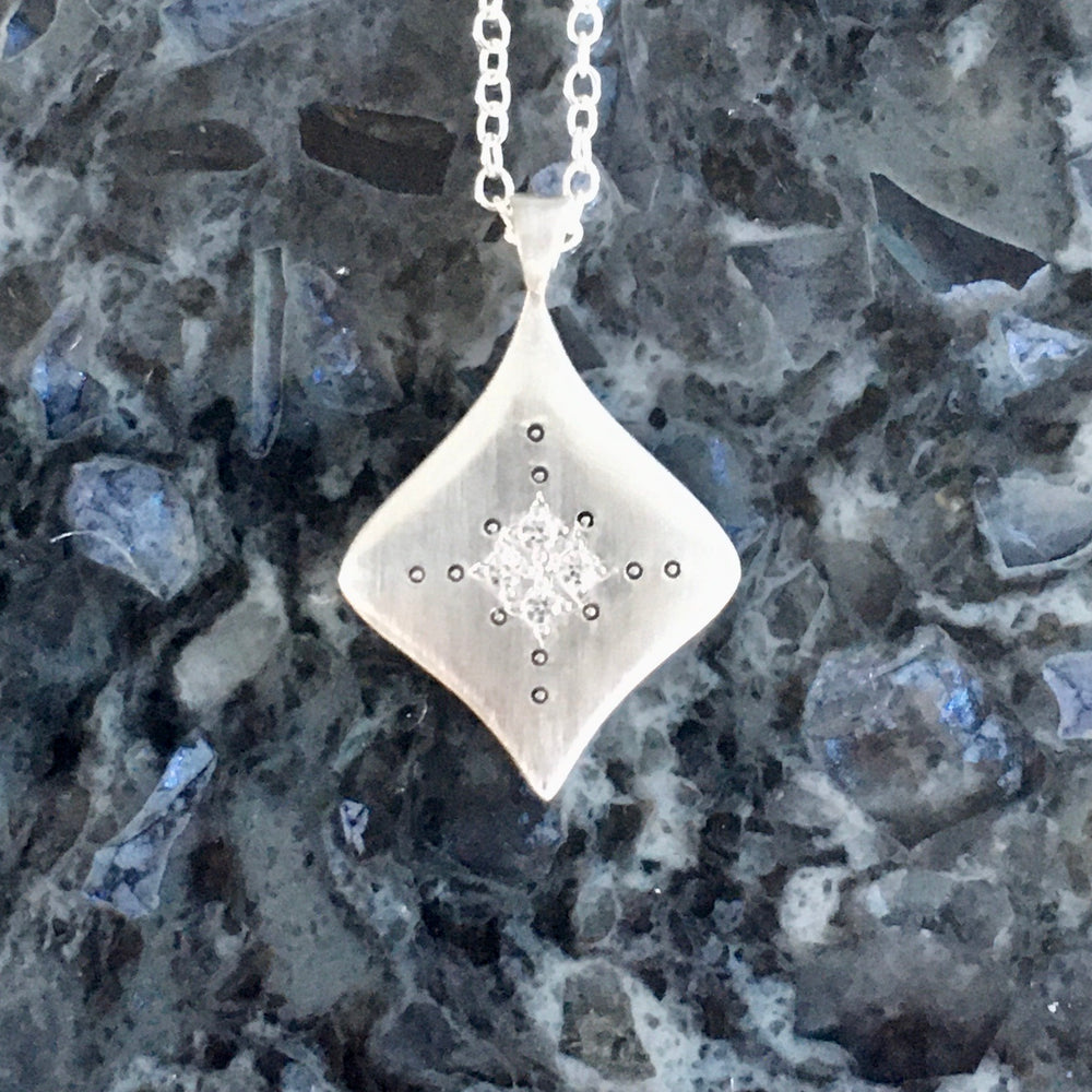 Pulsar Diamond Sterling Silver Pendant Necklace