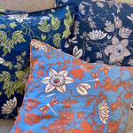 Fair Trade Cotton Flowers and Dragonflies Square Pillows