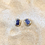Tanzanite Pebble 14K Gold Post Earrings