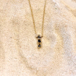 Cobblestone 14K Gold and Raw Sapphires Necklace